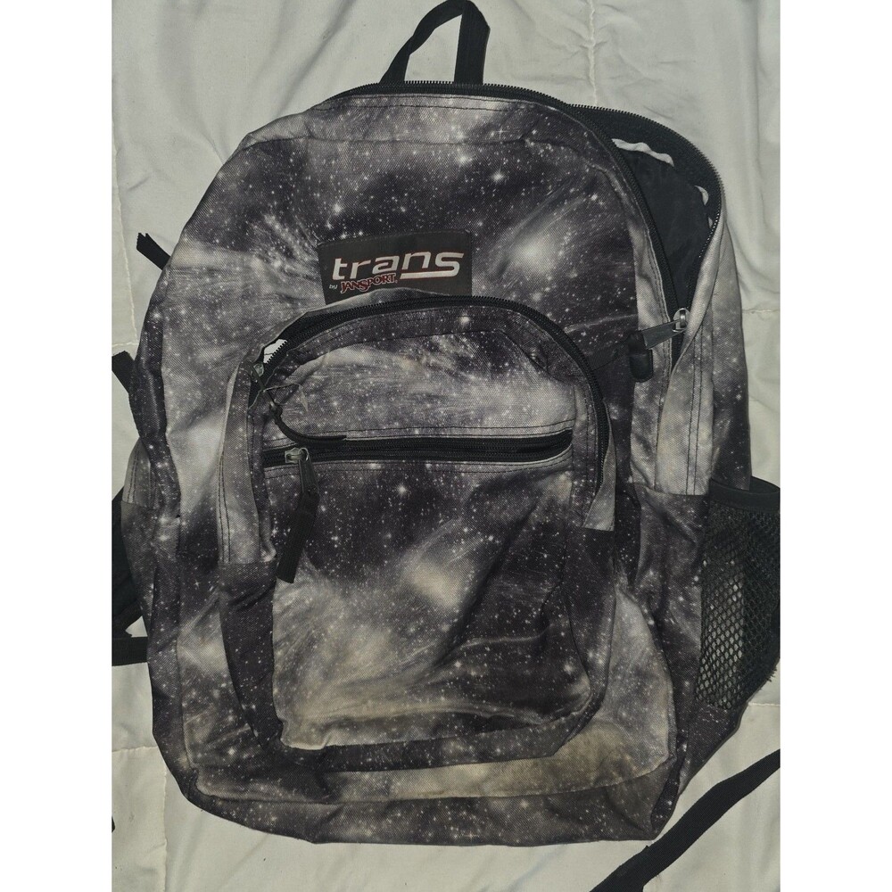 Jansport black and white Galaxy stars constellation full size backpack bookbag!